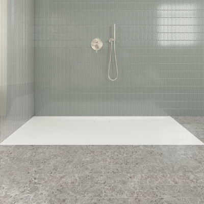Villeroy & Boch Ecora douchebak - 180x80x3.5cm - afvoer lange zijde - white alpine (wit)
