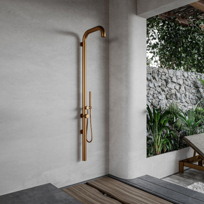 FugaFlow Eccelente Acces Original Buitendouche - RVS 316 - handdouche - wandmodel - Geborsteld koper PVD (Koper)