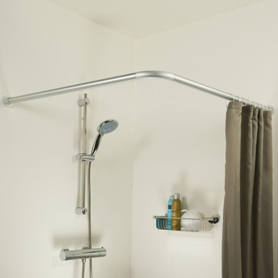 Sealskin Seallux Barre de rideau de douche Set d'angle 90x90cm Ø 28 mm Aluminium Chrome