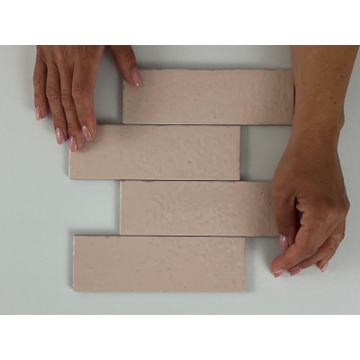 SAMPLE Terravito Nocino wandtegel - 6x18.6cm - Rose glans (roze)