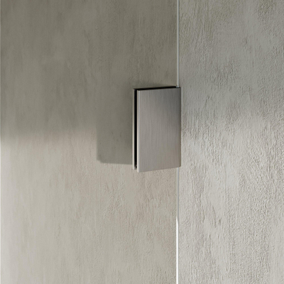 BRAUER Void Carving Porte de niche - 2 pièces - 150x200cm - porte battante 70cm sur mur - revêtement verre - réversible - verre clair - Acier inoxydable brossé PVD