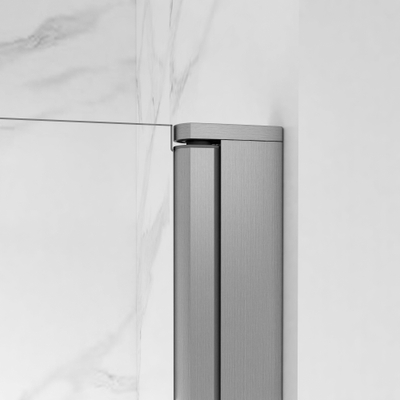 Fortifura Galeria Porte de douche - 60x200 - Profil - verre de sécurité - anti-calcaire - Inox brossé PVD (inox)