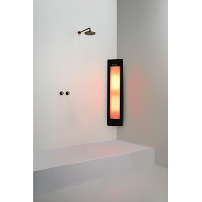 Sunshower Round Medium Plus infrarouge + lumière UV en saillie incl. kit d'installation angle 140x33x25cm Black