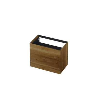 INK Wastafelonderkast - 80x45x65cm - 2 lades - push to open - met rechte opdekfronten - Eiken - Ash grey