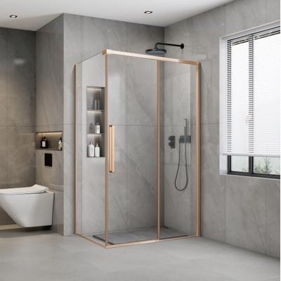 Aqua Vista Lokla Cuadra paroi latérale - 90x200cm - incl. kit de montage - pour cabine de douche - cuivre brossé