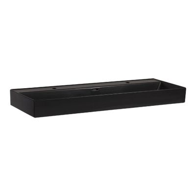 Saniclass Legend Lavabo pour meuble - 121x47x12cm - avec trop-plein - 1 vasque - 2 trous de robinet - céramique - noir mat