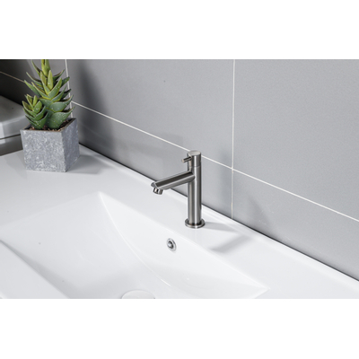 Fortifura Calvi Fonteinkraan - 15.4cm - opbouw - 1gats - PVD Geborsteld Gunmetal PVD