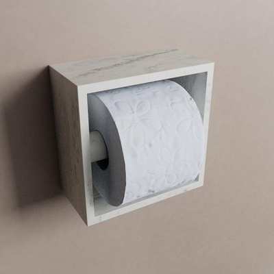Mondiaz EASY Toiletrolhouder - CUBE 163 - 16x8.6x16cm - solid surface - Opalo