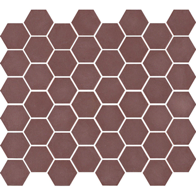 The Mosaic Factory Valencia mozaïektegel - 27.6x32.9cm - wand en vloertegel - Zeshoek/Hexagon - Gerecycled glas Burgundy Mat