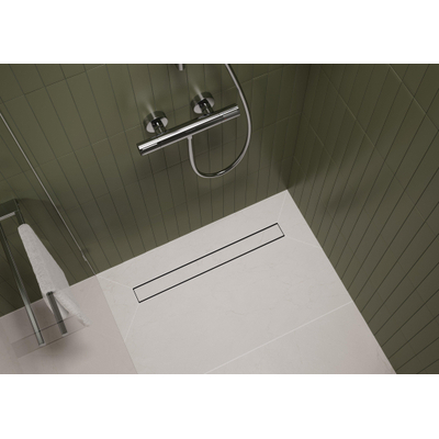 Hansgrohe RainDrain Go Douchegoot - 90cm - standaard/vlakke installatie - betegelbaar - brushed stainless steel
