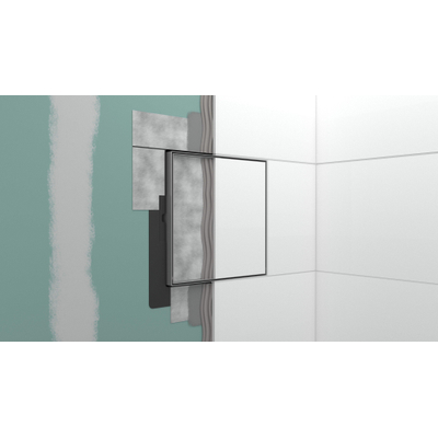 Hansgrohe XtraStoris Rock Poubelle - 30x30x14cm - porte carrelable - noir mat