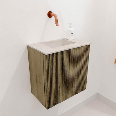 Mondiaz JOYA-DLUX Meuble de toilette 40cm - couleur Dusk - Vasque FAYE position Milieu Sans trou de robinet couleur Ostra