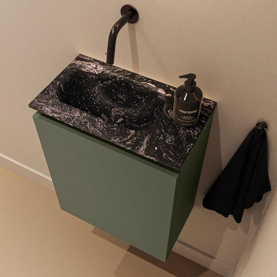 MONDIAZ TURE-DLUX 40cm toiletmeubel Army. EDEN wastafel Lava positie links. Zonder kraangat.