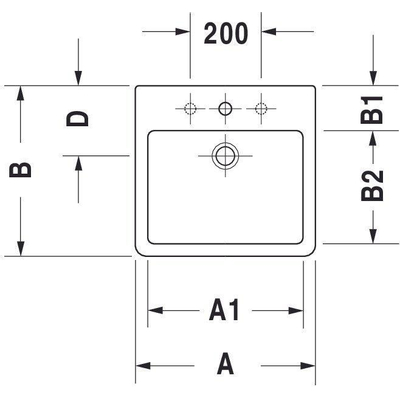 Duravit Vero Opbouwwastafel - geslepen - met kraangat - met overloop - 59.5x46.5cm - met wondergliss - inclusief bevestiging - wit