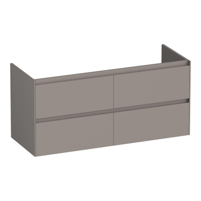 BRAUER Inspire wastafelonderkast 120 4 softclose lades - greeploos - 2 sifon uitsparingen - mat taupe