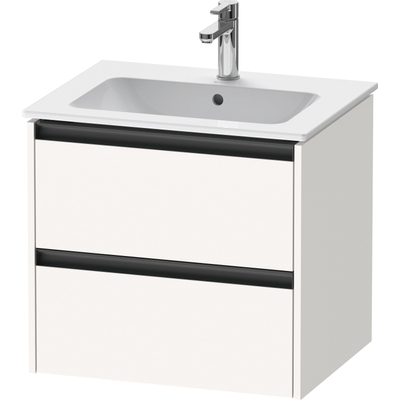 Duravit Ketho.2 Wastafelonderbouwkast - met 2 laden - 61x48x55cm - met grepen antraciet - wit supermat