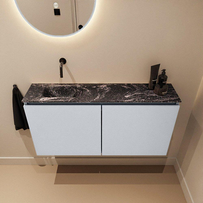 MONDIAZ TURE-DLUX Meuble de WC 100 cm Clay. Lavabo EDEN Lava position gauche. Sans trou de robinet.