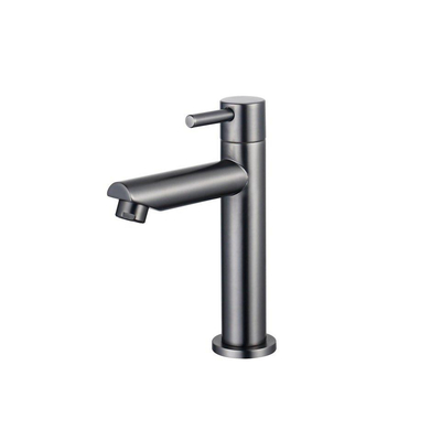 QeramiQ Fuente Ensemble de lavabo - 40x21.5x12cm - gauche - strié - demi-rond - 1 trou de robinet - céramique - robinet de lave-mains gunmetal - bouchon de vidange - siphon abaissé - blanc brillant
