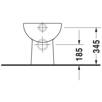 Duravit D-code Closetpot - vlakspoel - met PK - 35x48cm - inclusief bevestiging - wit