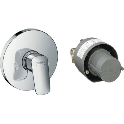 Hansgrohe Logis Douchemengkraan complete set - afbouwdeel - hoogglans chroom
