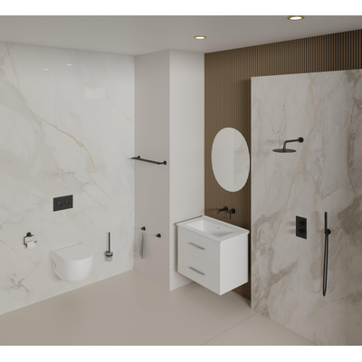 Fortifura Calvi Porte-serviettes - double - rond - Noir mat