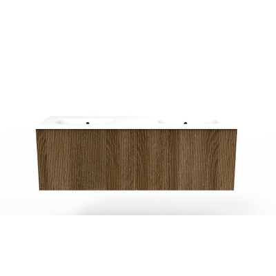 Arcqua Ridge Meuble sous lavabo - 70x45.5x45cm - 1 tiroir - push to open - mdf plaqué - chêne café