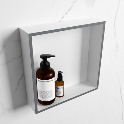MONDIAZ EASY Nis - 29.5x29.5cm - geschikt voor in- of opbouw - 1 vak - kleur Plata | Talc