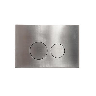 FugaFlow Metal Plaque de commande - pour réservoir Geberit UP320 - 24.4x16.2cm - dualflush - boutons ronds - métal - Steel