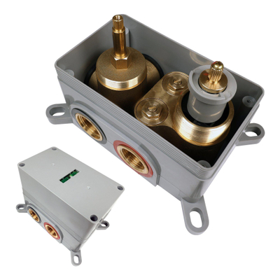 BRAUER Gold Edition thermostatische Inbouw Regendouche - 3-weg - rond - set 76 - 30cm hoofddouche - gebogen muurarm - staaf handdouche - doucheslang - wandaansluitbocht - goud geborsteld PVD