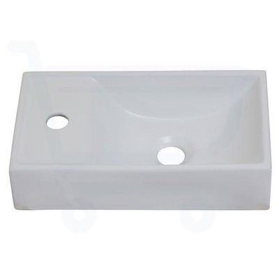 H&R Badmeubelen Qube Fontein - 41x22x10cm - kraangat links - wit