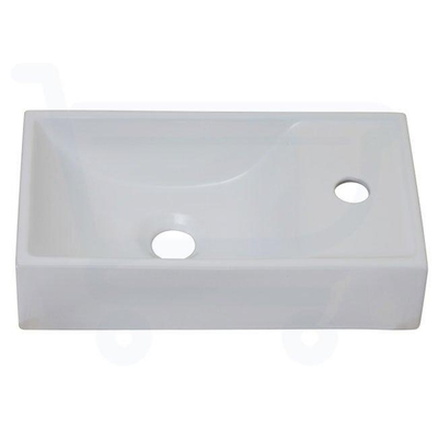 HR Badmeubelen Qube Fontein - 41x22x10cm - kraangat rechts - wit OUTLETSTORE