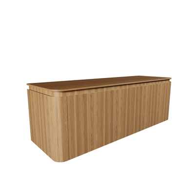 Saniclass Terra Ensemble meuble de salle de bains - 140cm - 4 tiroirs - coins arrondis - plan de toilette - sandwood (Chêne clair)