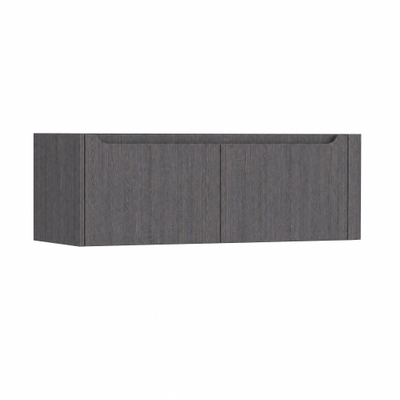 H&R Badmeubelen Juice Meuble sous lavabo - 120x45x40cm - angle droit arrondi - 2 tiroirs - poignée intégrée - Wengé