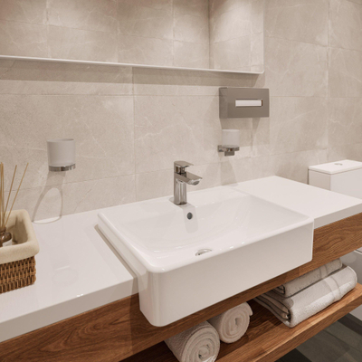 Hansgrohe Xanuia half inbouw wastafel 550/440 met kraangat en overloop