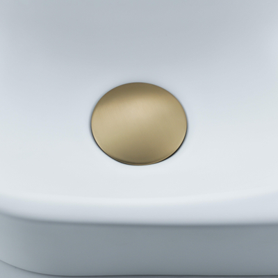 Fugaflow Efficiente Pietra Ensemble de fontaine - 40x21,5x12cm - droite - lisse - demi-ronde - 1 trou de robinet - céramique - robinet de fontaine en laiton brossé - bouchon de vidange - siphon abaissé - blanc mat