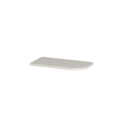 INK Concept R Plan vasque - 40x22x1.7cm - pour meuble de lavabo d’angle arrondi à droite - MDF laqué - Blanc mat
