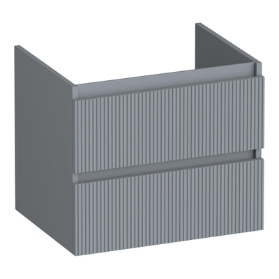 BRAUER Joy Wavy wastafelonderkast 60 2 softclose lades - greeploos - 1 sifon uitsparing - mat grijs