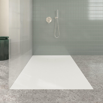 Villeroy & Boch Ecora douchebak - 150x100x3.5cm - afvoer korte zijde - white alpine (wit)