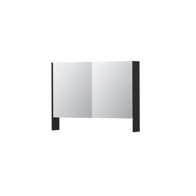 Ink spk3 armoire de toilette avec double portes en miroir, 2 portes avec étagère ouverte et prise de courant/interrupteur