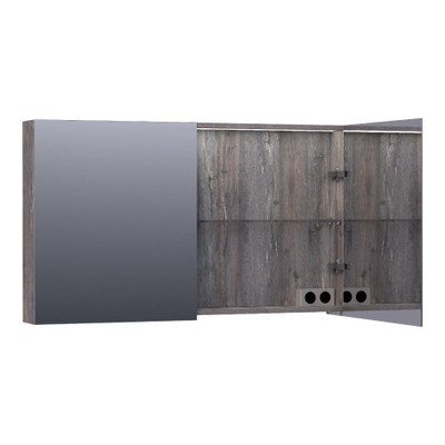 BRAUER Dual Spiegelkast - 120x70x15cm - 2 links- rechtsdraaiende spiegeldeur - MFC - grey Canyon