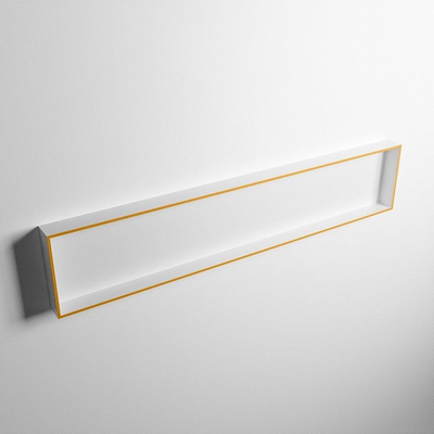 Mondiaz Easy nis 29.5x149.5x8cm voor Inbouw/opbouw 1 open vak Solid surface Talc/Ocher