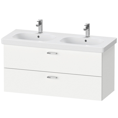 Duravit XBase Meuble sous-lavabo 120x45.8x56cm Poignée standard avec fermeture en douceur panneau de particules blanc Mat