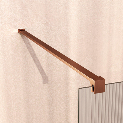 BRAUER Oblivion Inloopdouche - 120x200cm - helder ribbel glas - glascoating - PVD - Geborsteld Koper