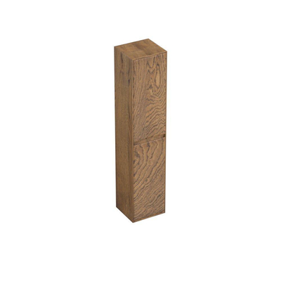 Forzalaqua Reno 2.0 armoire de salle de bains 38x35x180cm Sans poignée 2 portes battantes gauche et droite avec softclose Chêne massif Castle Brown