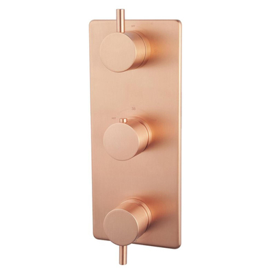 Wiesbaden Caral Ensemble de finition thermostatique encastré 3 voies cuivre brossé