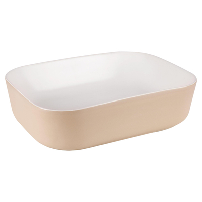 Differnz ZENA Vasque à poser - 48x38x13cm - céramique - beige/blanc