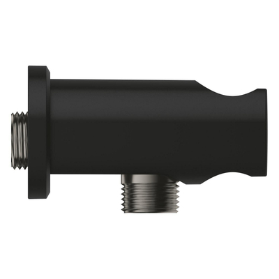 GROHE Rainshower wandaansluitbocht - rond - met houder - phantom black (zwart)