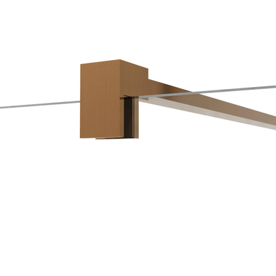 Fortifura Galeria Douchecabine - 80x100x200cm - scharnieren - deurgreep - stabilisatiestang - vlak - helder veiligheidsglas - Geborsteld koper PVD (Koper)