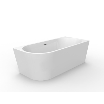 ZEZA Grand half vrijstaand hoekbad - rechts - 180x80x58cm - met afvoer - acryl - glans wit
