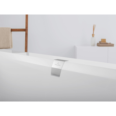 Villeroy & Boch Squaro edge 12 kunststof bad quaryl rechthoekig - 170x75x45cm - inclusief poten en afvoer /overloopcombinatie - glans wit